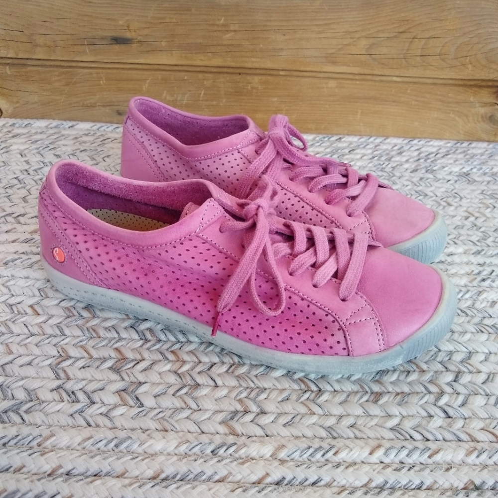 FLY London Softinos Pink Ica Leather Sneaker Womens size 7.5 / 8 - Picture 11 of 11